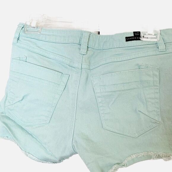 Lauren Conrad Mint Green Denim Jean Shorts Sz 2 Cutoffs GUC - Picture 3 of 10